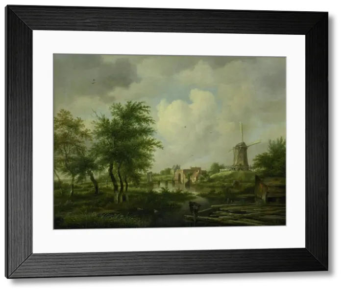Framed Print : Dilapidated rampart with the Weteringpoort, seen across the Buitensingel, Amsterdam, 1807. Creator: Jan Hulswit Framed Print : Dilapidated rampart with the Weteringpoort, seen across the Buitensingel, Amsterdam, 1807. Creator: Jan Hulswit