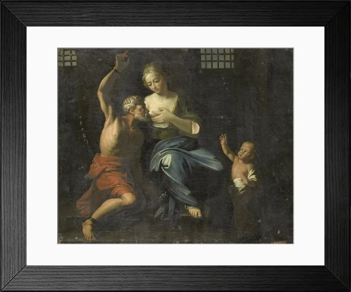Framed Print : Cimon and Pero (Roman Charity), 1670-1750. Creator: Unknown Framed Print : Cimon and Pero (Roman Charity), 1670-1750. Creator: Unknown