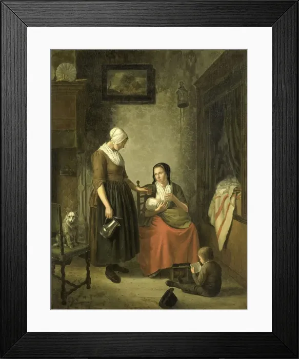 Framed Print : Good Neighbors, 1780-1810. Creator: Johannes Christiaan Janson Framed Print : Good Neighbors, 1780-1810. Creator: Johannes Christiaan Janson