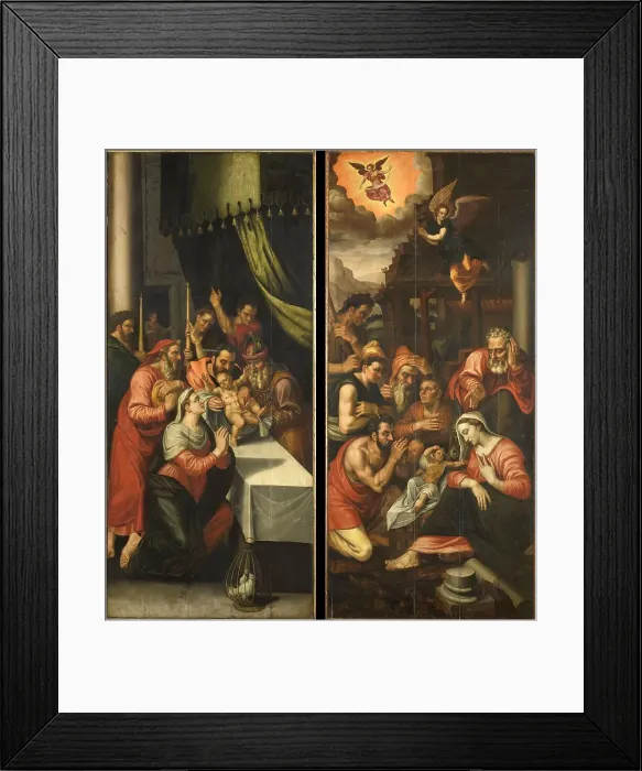 Framed Print : Altarpiece Wing with the Circumcision. On the outside are John the Baptist with the Lamb of God, c.1 Creator: Anon Framed Print : Altarpiece Wing with the Circumcision. On the outside are John the Baptist with the Lamb of God, c.1 Creator: Anon