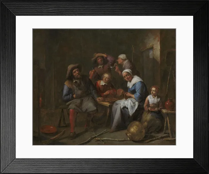 Framed Print : An Interior with Artisans and Peasants Eating and Drinking, 1640-1678. Creator: Gillis van Tilborgh the Younger Framed Print : An Interior with Artisans and Peasants Eating and Drinking, 1640-1678. Creator: Gillis van Tilborgh the Younger