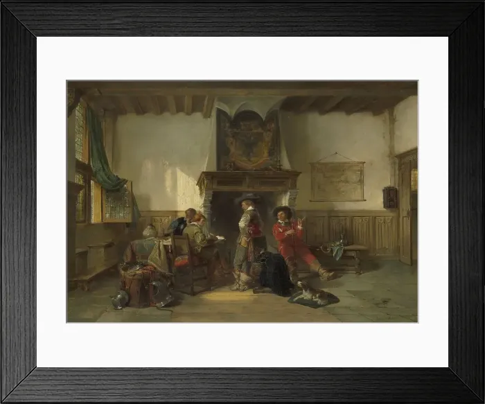 Framed Print : Soldiers in a Guardsroom, 1865-1867. Creator: Herman Frederik Carel Ten Kate