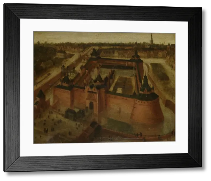 Framed Print : Bird's-eye View of the Vredenburg (Vredeborch) Castle in Utrecht, c.1550-c.1599. Creator: Anon Framed Print : Bird's-eye View of the Vredenburg (Vredeborch) Castle in Utrecht, c.1550-c.1599. Creator: Anon