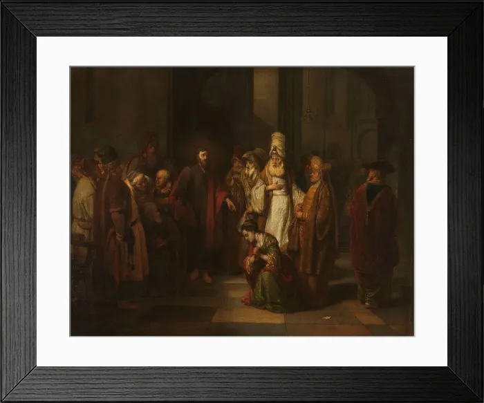 Framed Print : Christ and the Woman in Adultery, 1650-1674. Creator: Gerbrand van den Eeckhout Framed Print : Christ and the Woman in Adultery, 1650-1674. Creator: Gerbrand van den Eeckhout