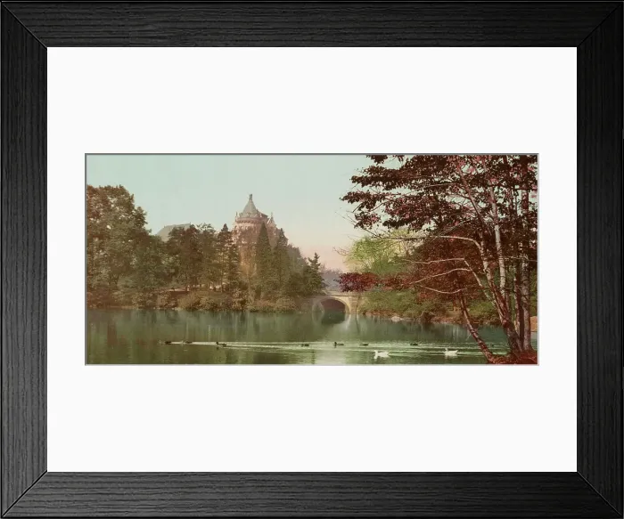 Framed Print : A Lake view in Central Park, New York, c1901. Creator: Unknown Framed Print : A Lake view in Central Park, New York, c1901. Creator: Unknown