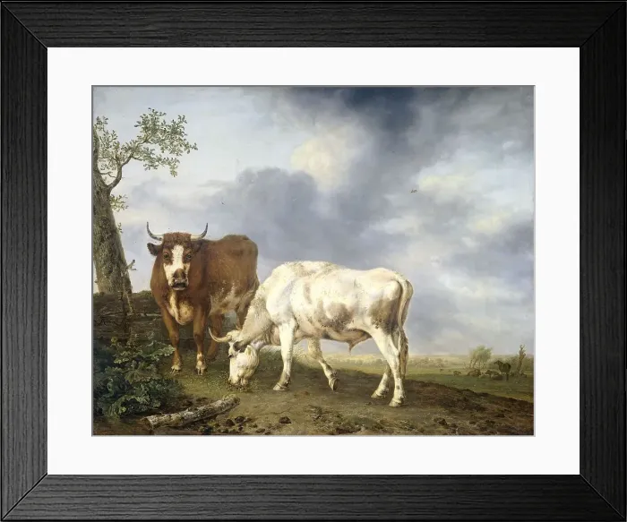 Framed Print : Oxen in the Meadow, 1806. Creator: Jan Kobell II Framed Print : Oxen in the Meadow, 1806. Creator: Jan Kobell II