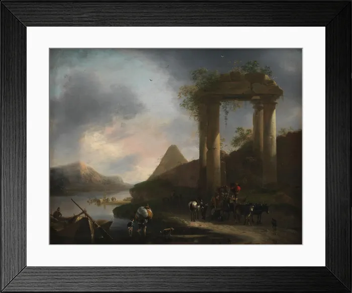 Framed Print : Italian Landscape with Classical Ruins, 1642-1678. Creator: Willem Schellinks Framed Print : Italian Landscape with Classical Ruins, 1642-1678. Creator: Willem Schellinks