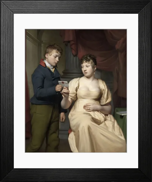 Framed Print : The Love Letter, 1808. Creator: Willem Bartel van der Kooi Framed Print : The Love Letter, 1808. Creator: Willem Bartel van der Kooi