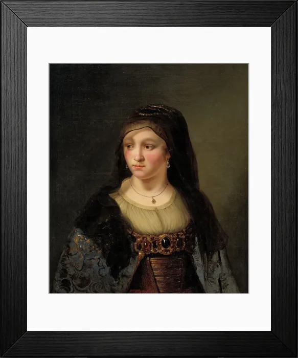 Framed Print : Portrait of a Lady in a Veil, 1643-1674. Creators: Thomas Mathisen, Rembrandt Harmensz van Rijn Framed Print : Portrait of a Lady in a Veil, 1643-1674. Creators: Thomas Mathisen, Rembrandt Harmensz van Rijn