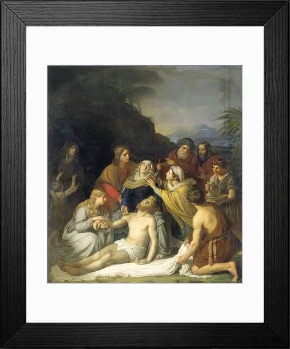 Framed Print : The Entombment, 1830. Creator: Cornelis Kruseman Framed Print : The Entombment, 1830. Creator: Cornelis Kruseman