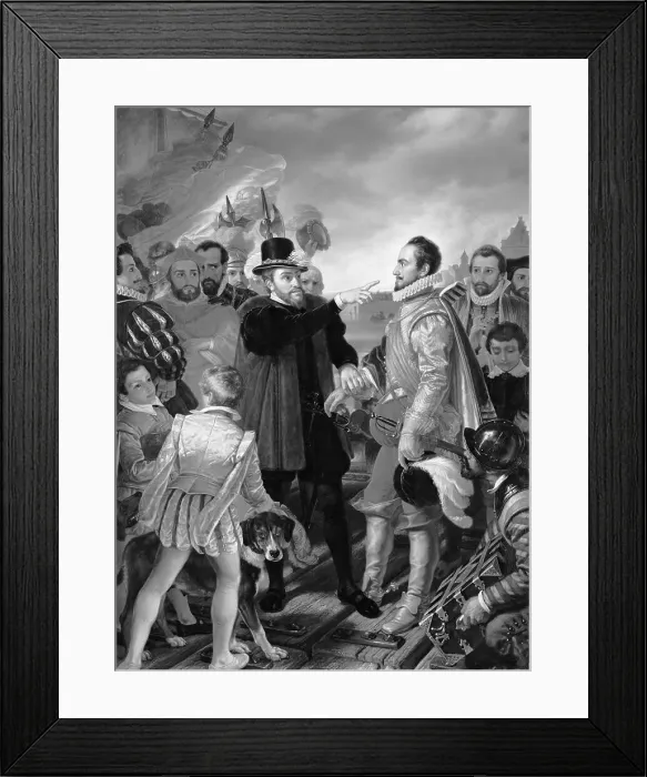 Framed Print : Philip II, King of Spain, Reproaches William I, Prince of Orange, in Vlissingen upon...1559, 1832. Creator: Cornelis Kruseman