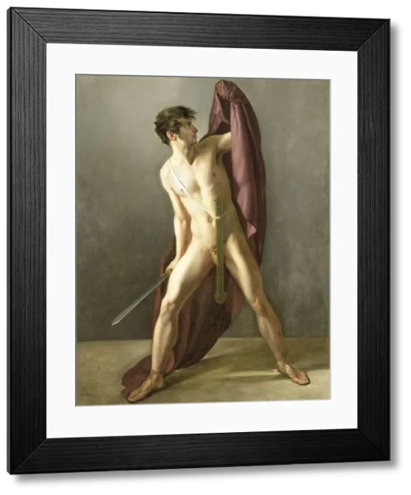 Framed Print : Warrior with Drawn Sword, 1808. Creator: Joannes Echarcus Carolus Alberti Framed Print : Warrior with Drawn Sword, 1808. Creator: Joannes Echarcus Carolus Alberti