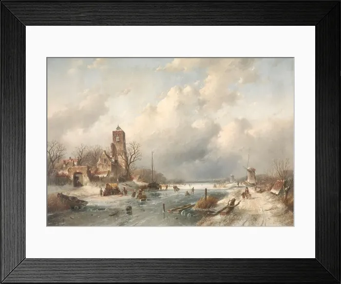 Framed Print : Winter Scene, 1867. Creator: Charles Henri Joseph Leickert Framed Print : Winter Scene, 1867. Creator: Charles Henri Joseph Leickert