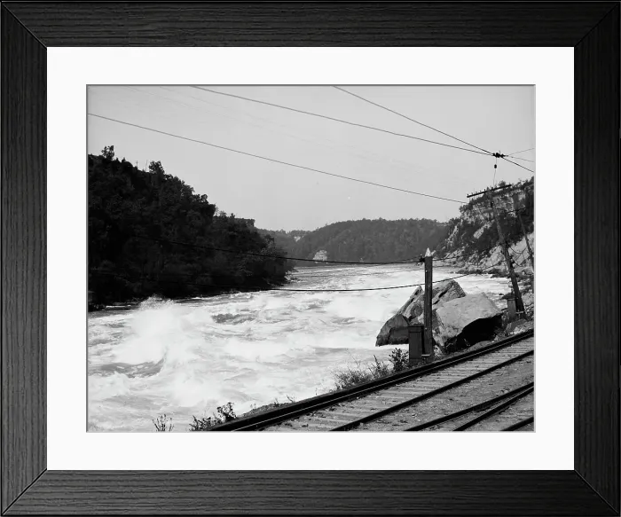 Framed Print : The Rapids, along the [Great] Gorge route [Niagara Gorge Railroad], Niagara Falls, c1900-1910. Creator: Unknown