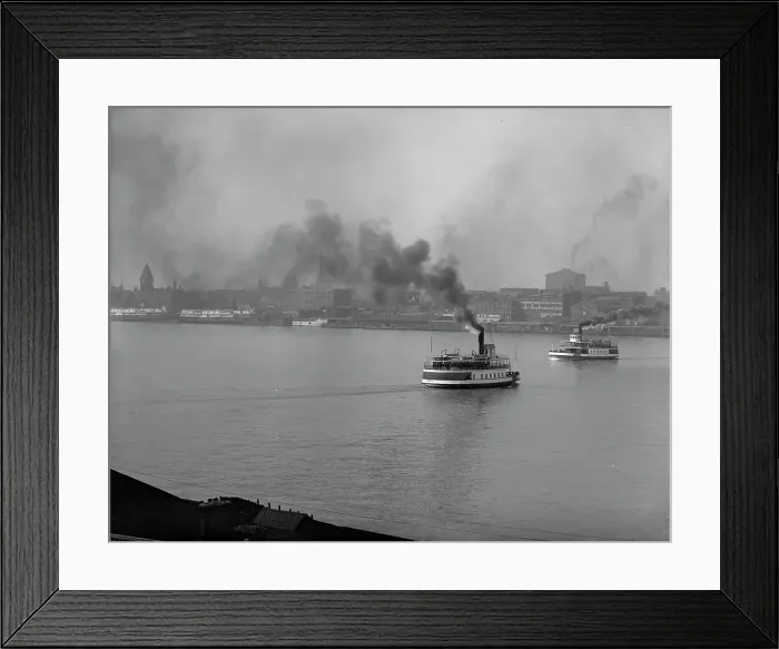 Framed Print : Waterfront, Detroit, Mich. between 1900 and 1910. Creator: Unknown Framed Print : Waterfront, Detroit, Mich. between 1900 and 1910. Creator: Unknown