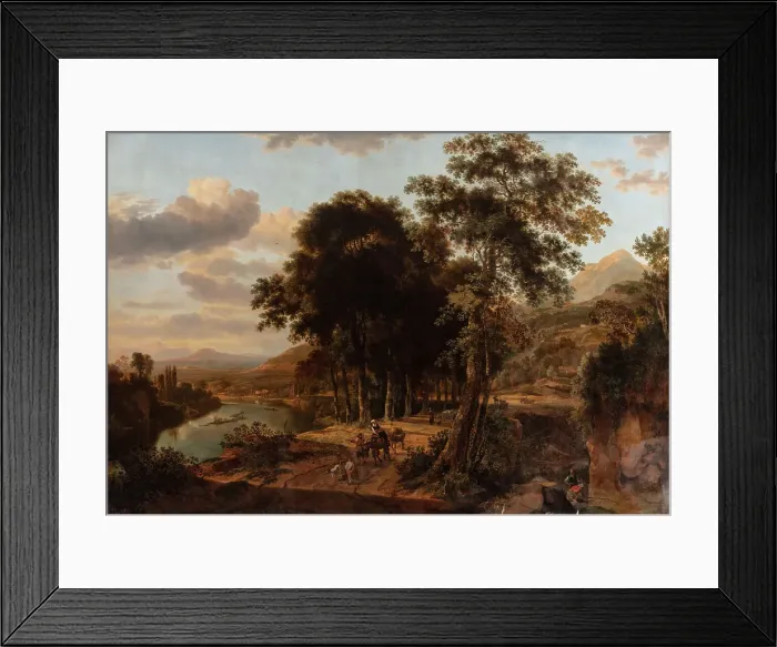 Framed Print : Southern Landscape, Sunset, 1644-1685. Creators: Johannes Lingelbach, Jan Hackaert Framed Print : Southern Landscape, Sunset, 1644-1685. Creators: Johannes Lingelbach, Jan Hackaert