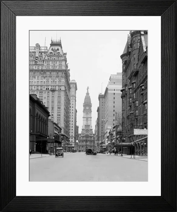 Framed Print : Broad Street and City Hall tower, Philadelphia, Pa. c.between 1910 and 1920. Creator: Unknown Framed Print : Broad Street and City Hall tower, Philadelphia, Pa. c.between 1910 and 1920. Creator: Unknown