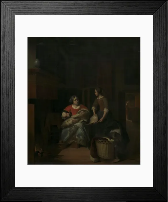 Framed Print : A Housewife Instructing her Maid, 1644-1683. Creator: Pieter de Hooch Framed Print : A Housewife Instructing her Maid, 1644-1683. Creator: Pieter de Hooch