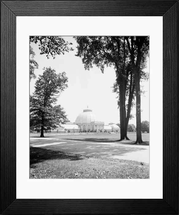 Framed Print : Conservatory on Belle Isle [Park], exterior, Detroit, Mich. between 1900 and 1910. Creator: Unknown