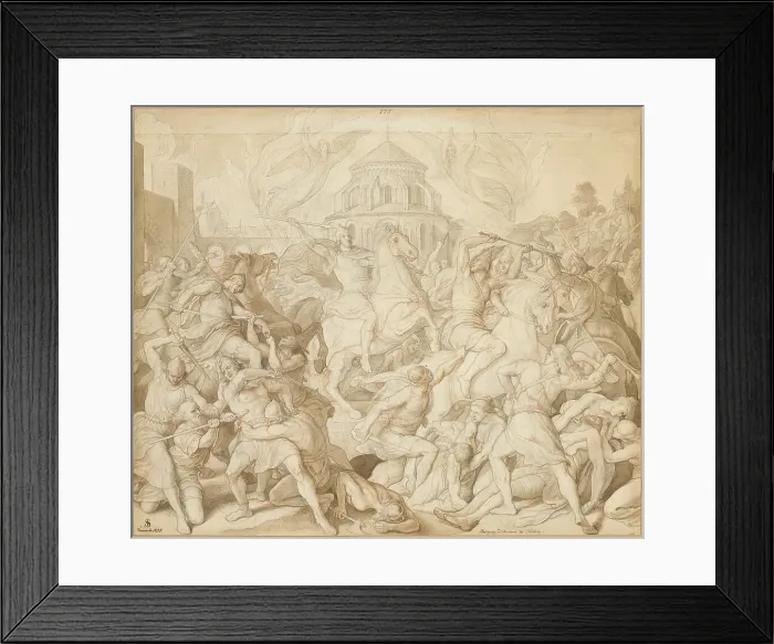 Framed Print : Defeat of Wittekind near Bürberg, 1835. Creator: Julius Schnorr von Carolsfeld Framed Print : Defeat of Wittekind near Bürberg, 1835. Creator: Julius Schnorr von Carolsfeld