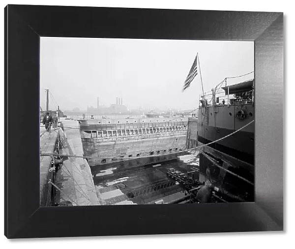 Brooklyn Navy Yard, dock no. 4 gate, c.between 1910 and 1920. Creator: Unknown