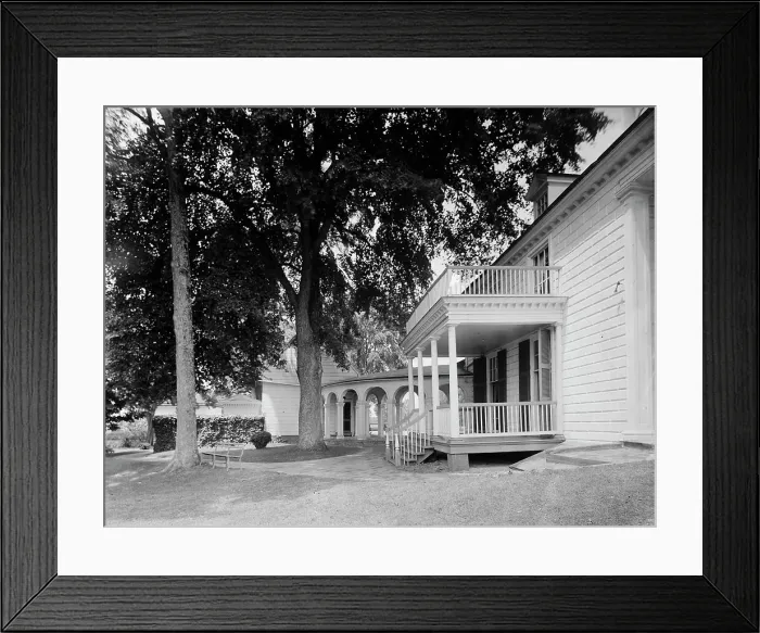 Framed Print : The Library piazza and the south colonnade, Mt. Vernon, Va. between 1900 and 1915. Creator: William H. Jackson Framed Print : The Library piazza and the south colonnade, Mt. Vernon, Va. between 1900 and 1915. Creator: William H. Jackson