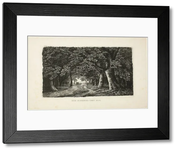 Framed Print : Woodland Path with a Coach, 1857. Creator: Karl Friedrich Schinkel Framed Print : Woodland Path with a Coach, 1857. Creator: Karl Friedrich Schinkel