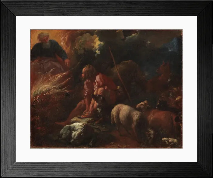 Framed Print : Moses and the Burning Bush, 1645-1691. Creator: Livio Mehus Framed Print : Moses and the Burning Bush, 1645-1691. Creator: Livio Mehus