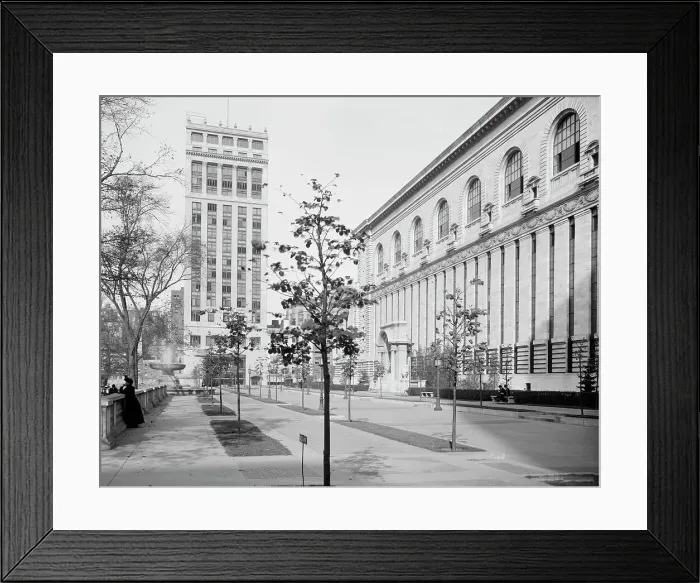 Framed Print : West court, New York Public Library, c.between 1910 and 1920. Creator: Unknown