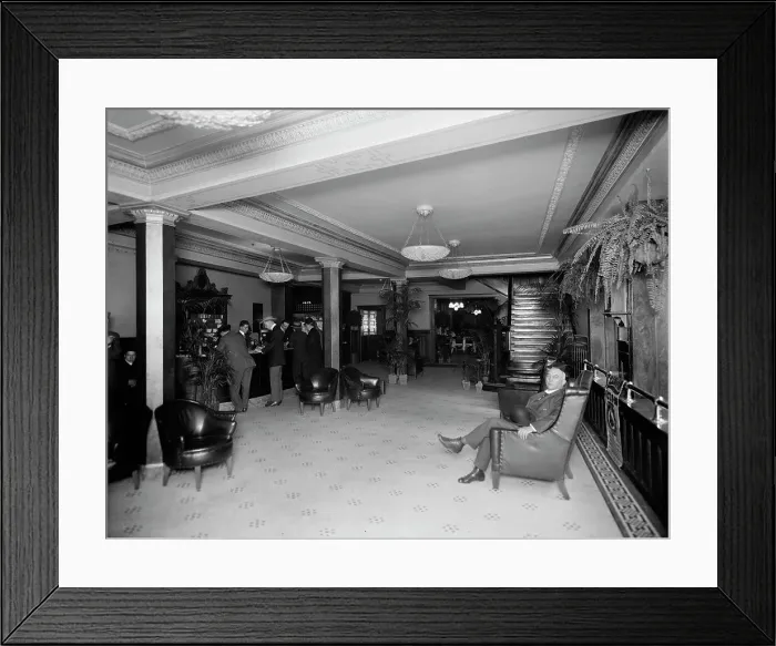Framed Print : Griswold Hotel [lobby, Detroit, Mich.], between 1910 and 1920. Creator: William H. Jackson
