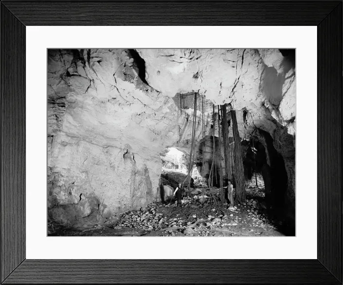 Framed Print : Interior of cave, El Abra, Mexico, between 1880 and 1897. Creator: William H. Jackson Framed Print : Interior of cave, El Abra, Mexico, between 1880 and 1897. Creator: William H. Jackson