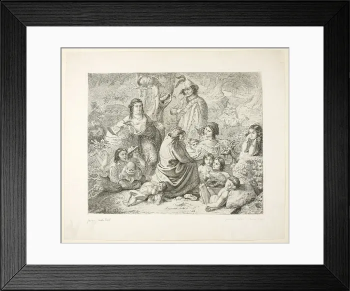 Framed Print : Gypsy Life, 1840. Creator: Ludwig Emil Grimm Framed Print : Gypsy Life, 1840. Creator: Ludwig Emil Grimm