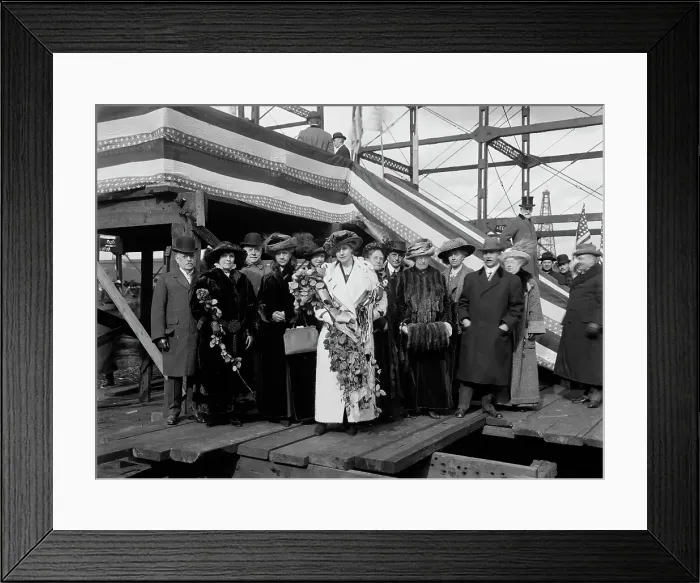 Framed Print : Launching party, Str. Seeandbee, 1912 Nov 9. Creator: William H. Jackson Framed Print : Launching party, Str. Seeandbee, 1912 Nov 9. Creator: William H. Jackson
