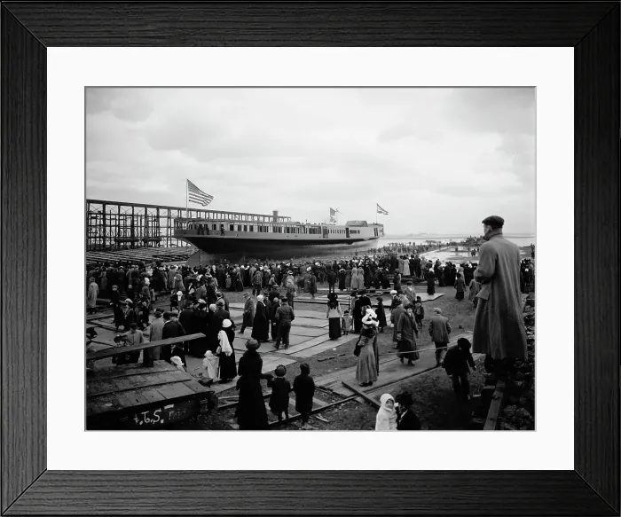Framed Print : Str. Seeandbee just after the launch, 1912 Nov 9. Creator: William H. Jackson
