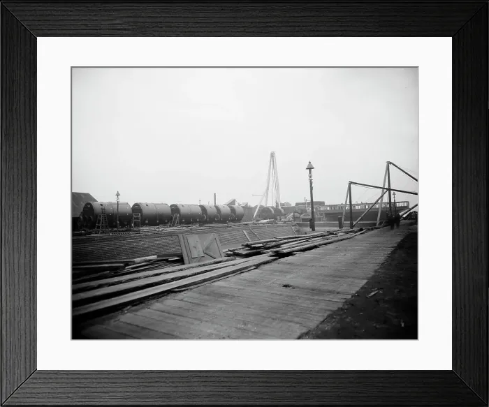 Framed Print : Complete battery of boilers for Str. Seeandbee, six single- ended, three double-ended, 1912 Nov 23. Creator: William H. Jackson Framed Print : Complete battery of boilers for Str. Seeandbee, six single- ended, three double-ended, 1912 Nov 23. Creator: William H. Jackson