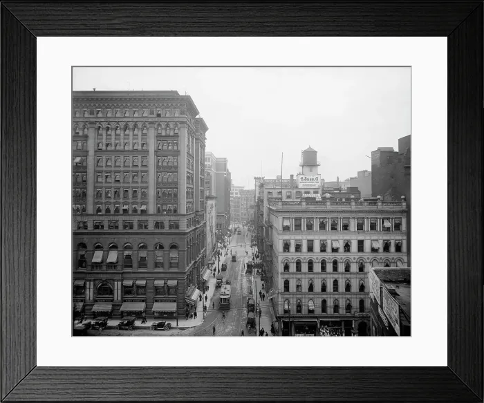 Framed Print : Street, Detroit, Mich. between 1900 and 1910. Creator: Unknown Framed Print : Street, Detroit, Mich. between 1900 and 1910. Creator: Unknown