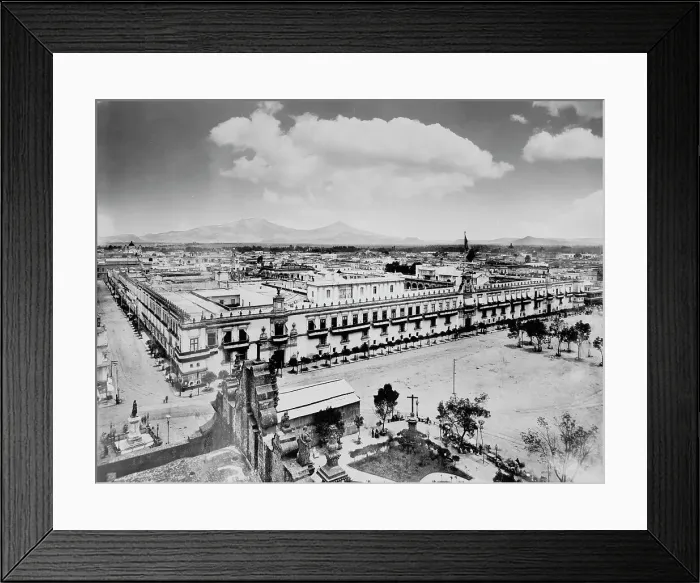Framed Print : The Palace from the Cathedral, city of Mexico, between 1880 and 1897. Creator: Unknown Framed Print : The Palace from the Cathedral, city of Mexico, between 1880 and 1897. Creator: Unknown