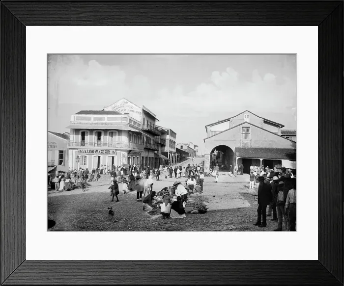 Framed Print : Plaza, Tampico, between 1880 and 1897. Creator: William H. Jackson Framed Print : Plaza, Tampico, between 1880 and 1897. Creator: William H. Jackson