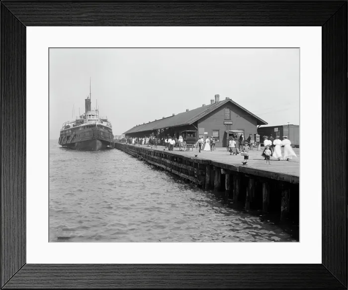 Framed Print : D.& C. str. at dock, St. Ignace, Mich. between 1900 and 1920. Creator: Unknown. D.& C. str. at dock, St. Ignace, Mich. between 1900 and 1920. Creator: Unknown Framed Print : D.& C. str. at dock, St. Ignace, Mich. between 1900 and 1920. Creator: Unknown. D.& C. str. at dock, St. Ignace, Mich. between 1900 and 1920. Creator: Unknown