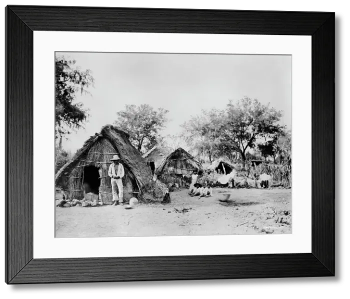 Framed Print : Straw cottage, Salamanca, Mexico, between 1880 and 1900. Creator: Unknown Framed Print : Straw cottage, Salamanca, Mexico, between 1880 and 1900. Creator: Unknown