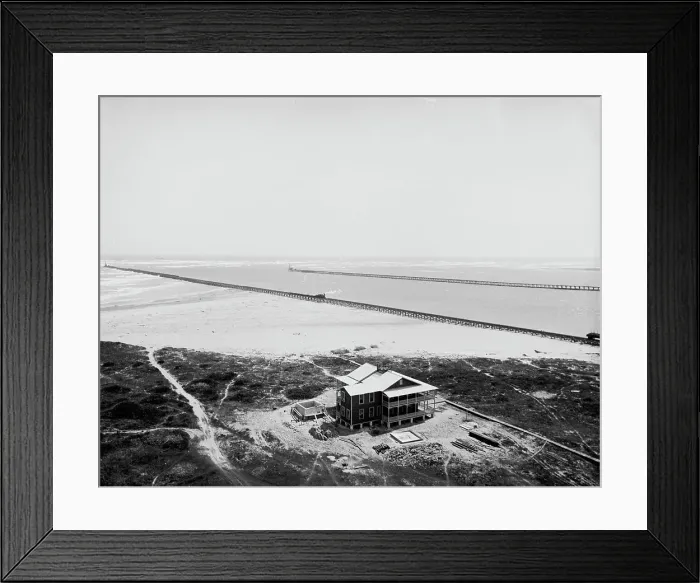 Framed Print : Panorama of Tampico River and the jetties from the lighthouse, between 1880 and 1897. Creator: William H. Jackson Framed Print : Panorama of Tampico River and the jetties from the lighthouse, between 1880 and 1897. Creator: William H. Jackson