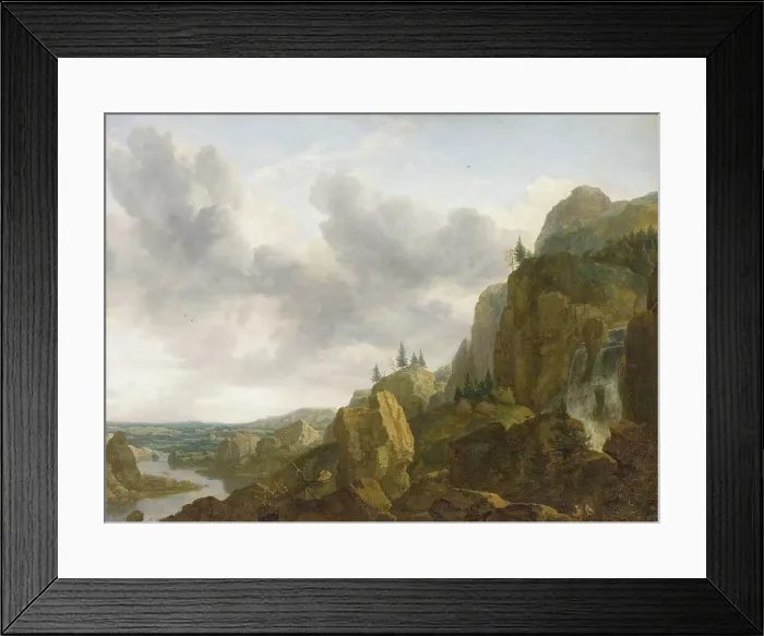 Framed Print : Northern Mountain Landscape with Waterfall, 1647. Creator: Allart van Everdingen Framed Print : Northern Mountain Landscape with Waterfall, 1647. Creator: Allart van Everdingen