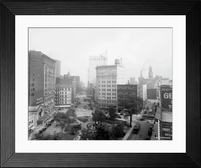 Framed Print : Griswold Street from Capitol Park, Detroit, Mich. c.between 1910 and 1920. Creator: Unknown Framed Print : Griswold Street from Capitol Park, Detroit, Mich. c.between 1910 and 1920. Creator: Unknown