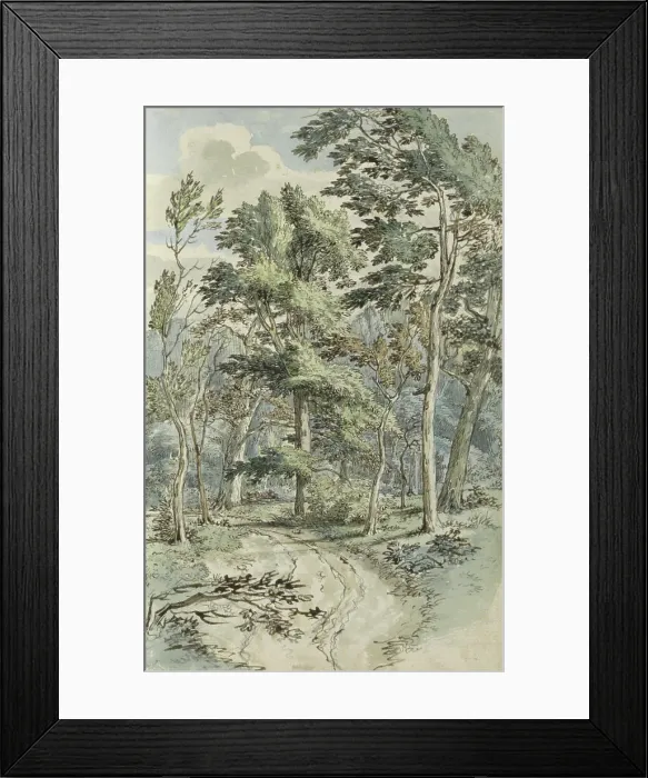 Framed Print : Forest path, 1783. Creator: Johannes Huibert Prins Framed Print : Forest path, 1783. Creator: Johannes Huibert Prins