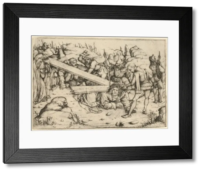 Framed Print : The Road to Calvary, 1475 / 80. Creator: Master of the Housebook Framed Print : The Road to Calvary, 1475 / 80. Creator: Master of the Housebook