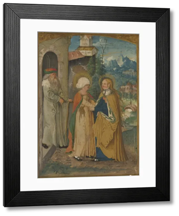 Framed Print : The Visitation, c. 1525. Creator: Master of the Munich Saint John on Patmos Framed Print : The Visitation, c. 1525. Creator: Master of the Munich Saint John on Patmos