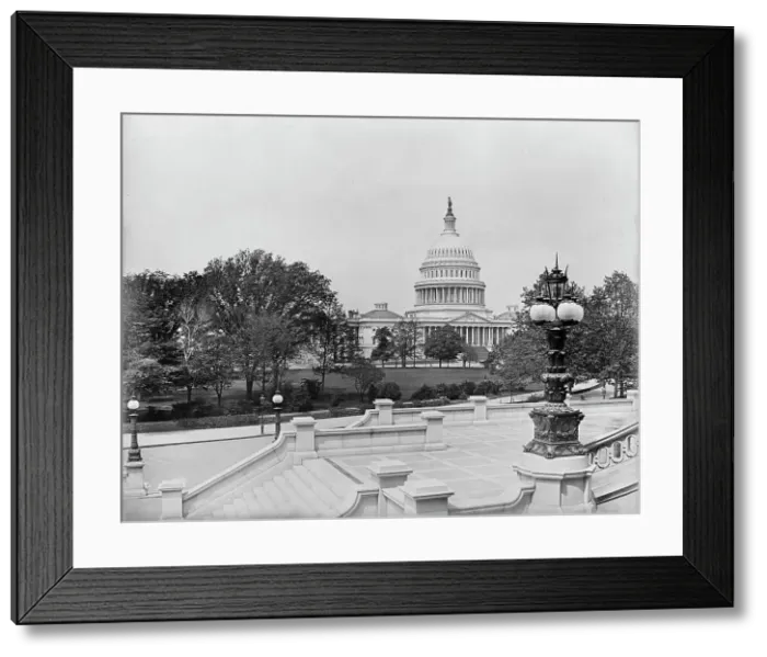 Framed Print : Capitol f[rom] library steps, Washington, D.C. The, between 1880 and 1897. Creator: William H. Jackson