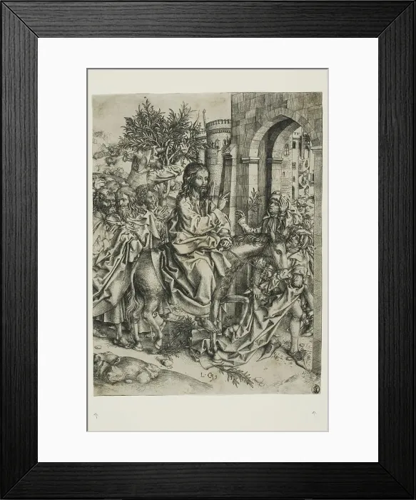 Framed Print : Christ's Entry into Jerusalem, c. 1500. Creator: Master of the Strache Altar Framed Print : Christ's Entry into Jerusalem, c. 1500. Creator: Master of the Strache Altar