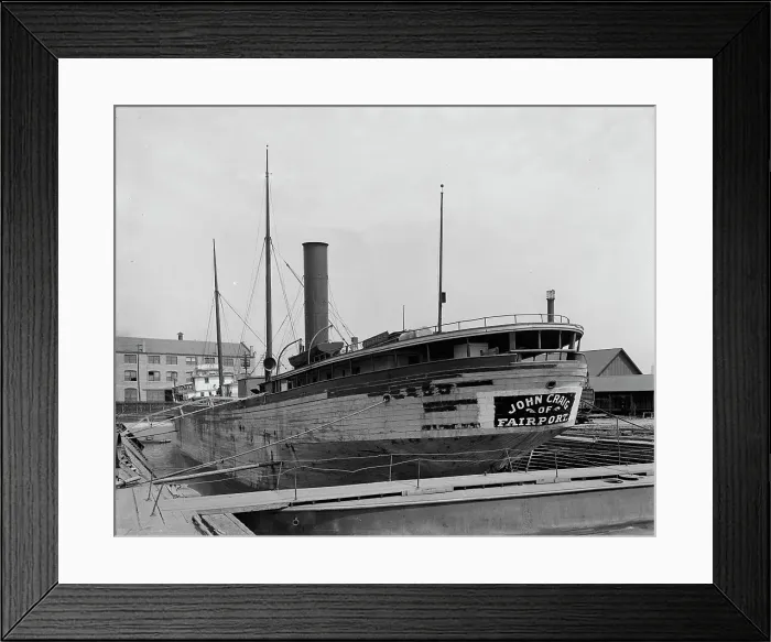 Framed Print : Str. John Craig in dry dock, Detroit, between 1900 and 1905. Creator: B. F. Mills
