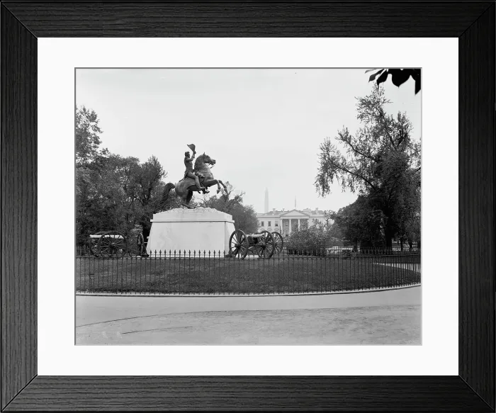 Framed Print : Jackson's statue, [Lafayette Square], Washington, D.C. between 1880 and 1897. Creator: William H. Jackson